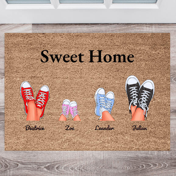 Personalisierte Fußmatte für deine Familie Willkommen bei Familie.. –  Print my Hero