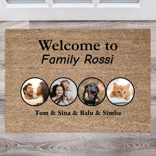 Personalisierte Foto Fußmatte Familie (1-8 Personen/Tiere)