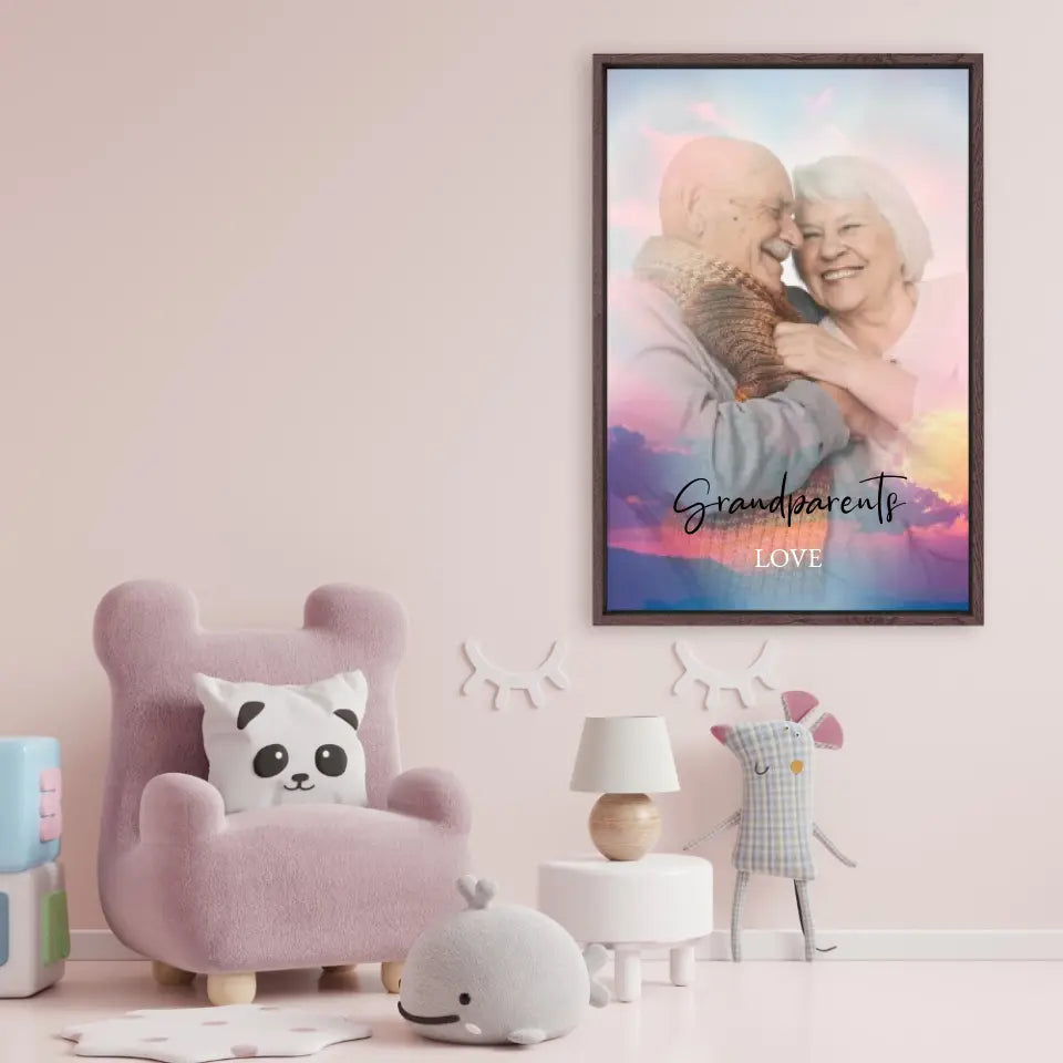 Portrait Großeltern Forever - Personalisierte Leinwand