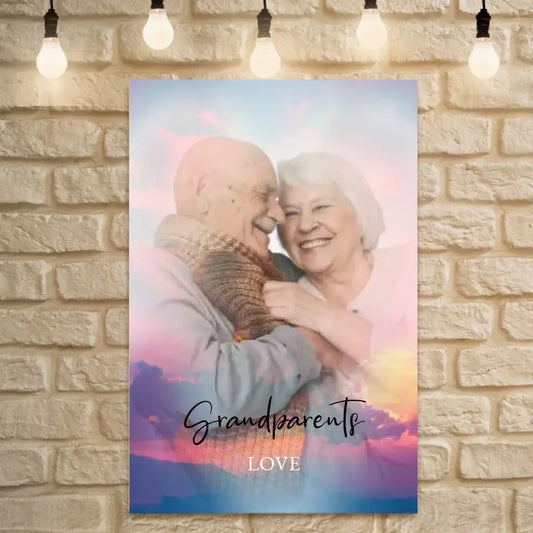 Portrait Großeltern Forever - Personalisierte Leinwand
