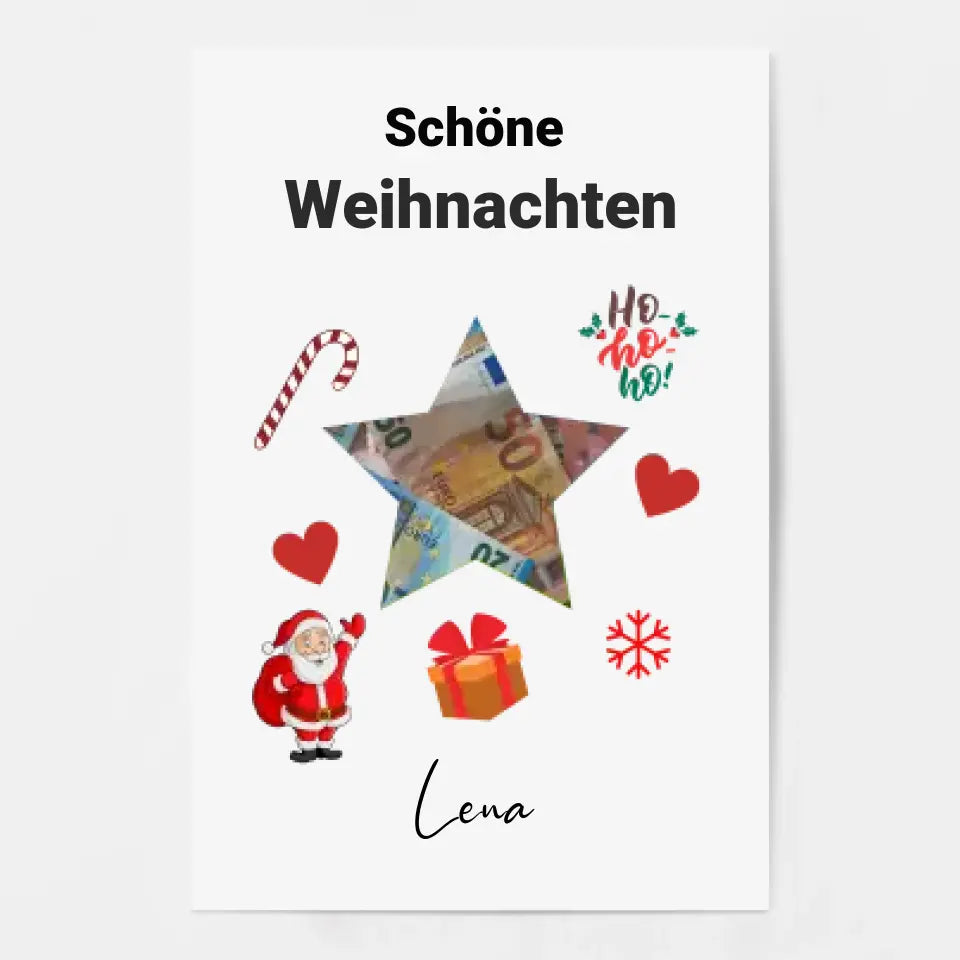 Geldgeschenk Weihnachten - Personalisiertes Poster