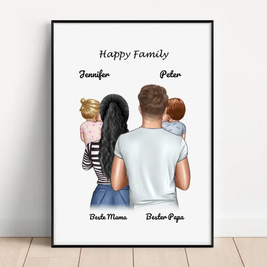 Personalized Poster - Mom & Dad (1-4 Children)
