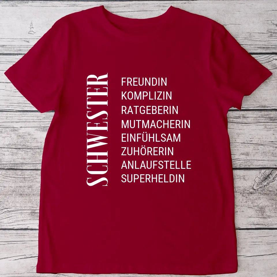 Lieblingsmensch Schwester - Personalisiertes T-Shirt