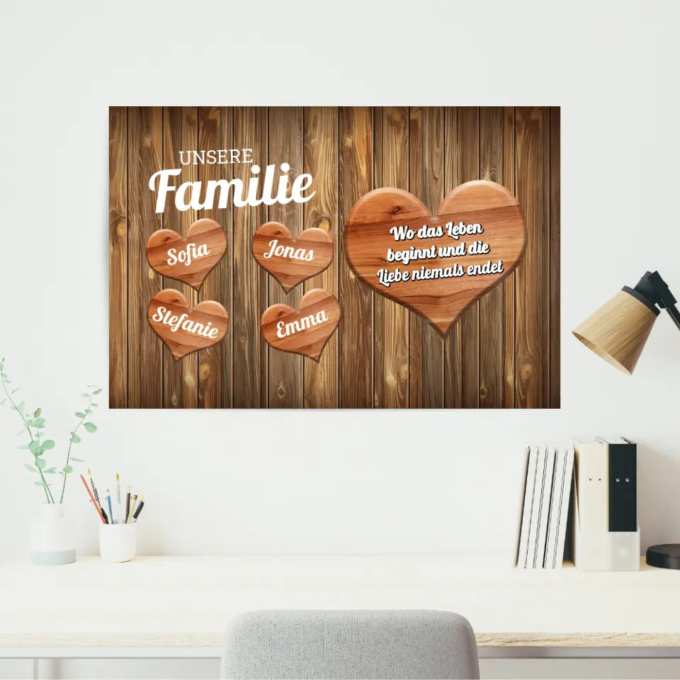 Unsere Familie - Personalisiertes Poster