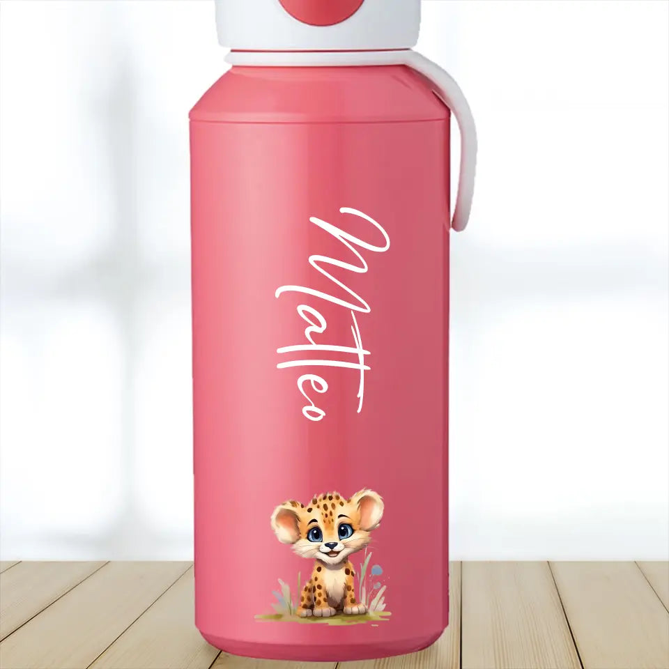 Dschungeltiere - Personalisierte Trinkflasche für Kinder