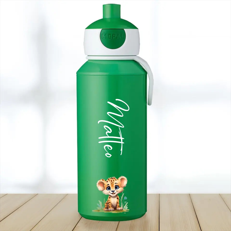 Dschungeltiere - Personalisierte Trinkflasche für Kinder
