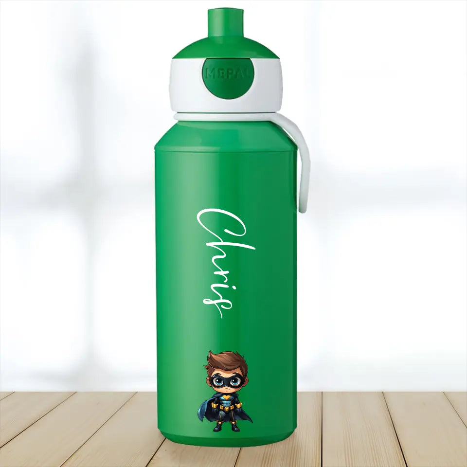 Superhelden - Personalisierte Trinkflasche für Kinder