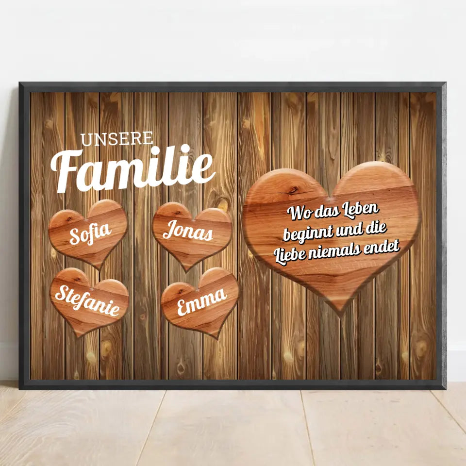 Unsere Familie - Personalisiertes Poster