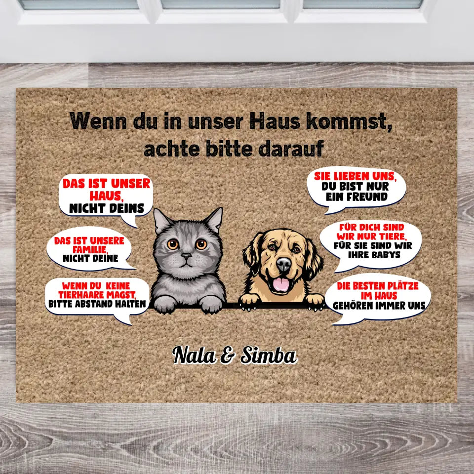 Animal Welcome Rules - Personalized Doormat