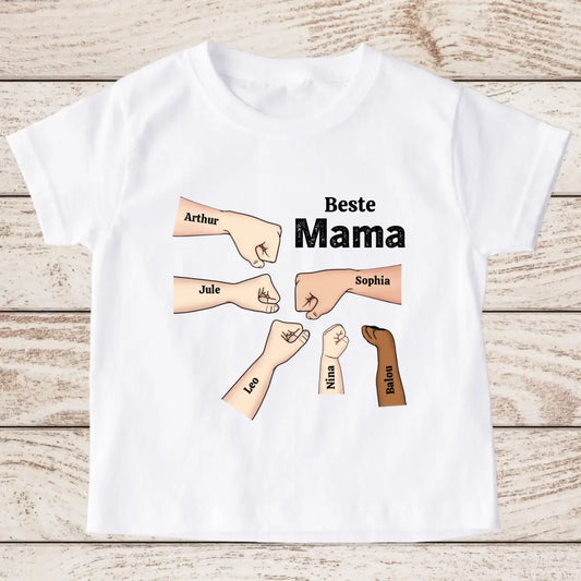 Meilleur contrôle de poing de maman - T-shirt personnalisé pour enfants