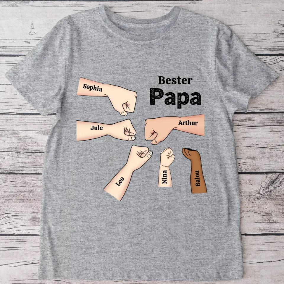 Bester Papa Faustcheck - Personalisiertes T-Shirt