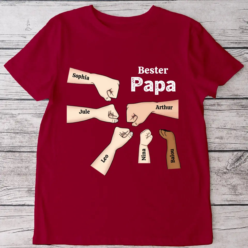 Bester Papa Faustcheck - Personalisiertes T-Shirt
