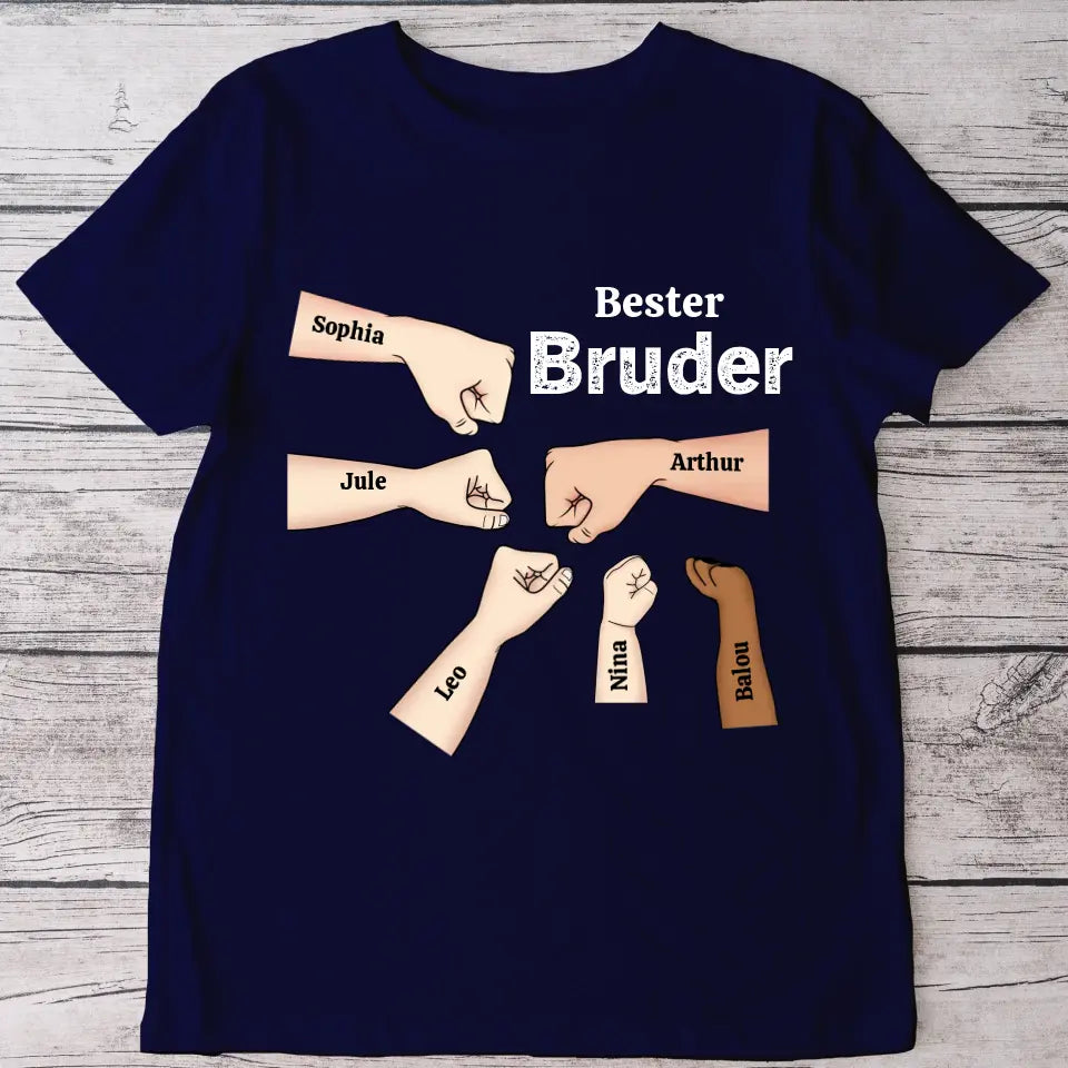 Bester Bruder Faustcheck - Personalisiertes T-Shirt