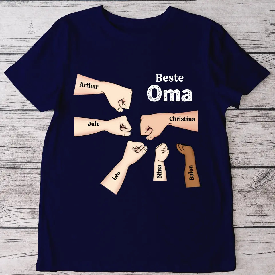 Beste Oma Faustcheck - Personalisiertes T-Shirt