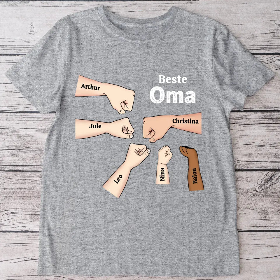 Beste Oma Faustcheck - Personalisiertes T-Shirt