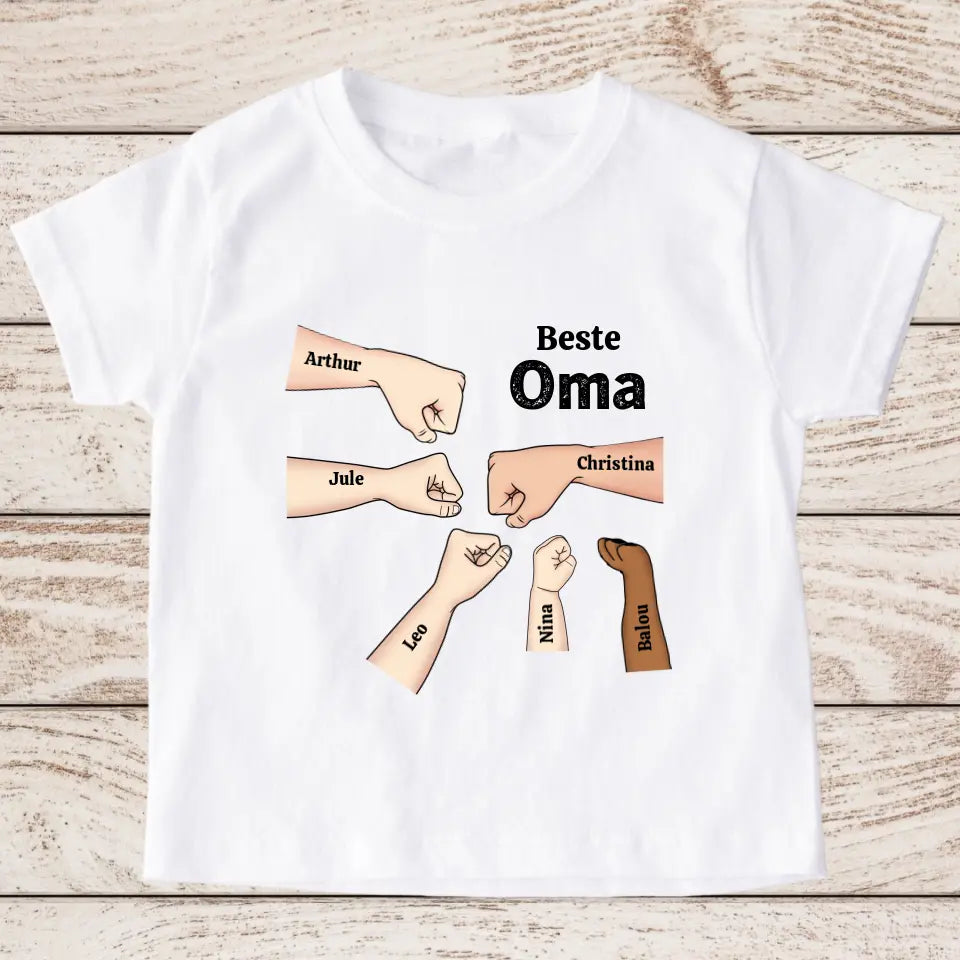 Beste Oma Faustcheck - Personalisiertes Kinder T-Shirt