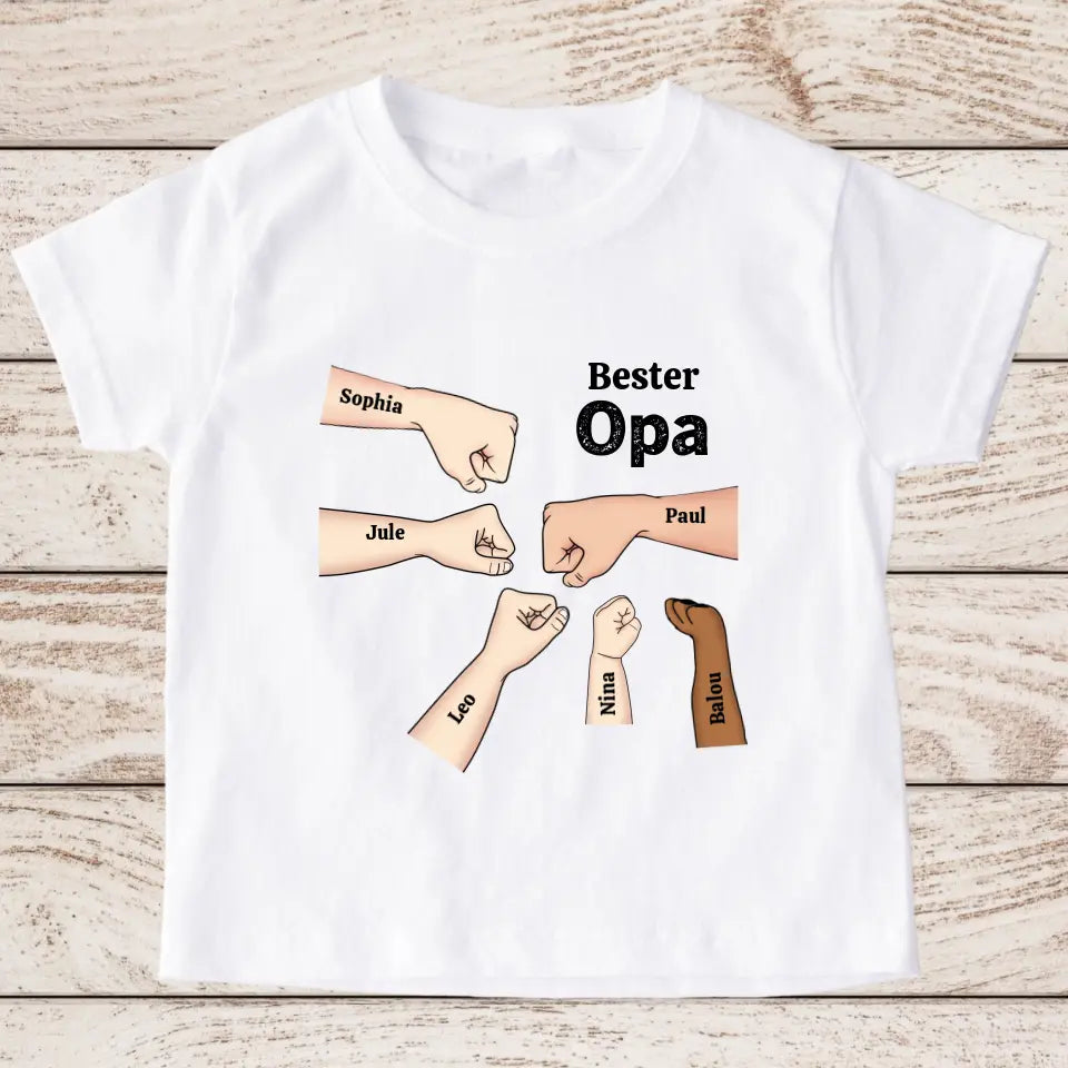 Bester Opa Faustcheck - Personalisiertes Kinder T-Shirt