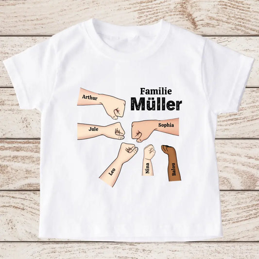Vérification du poing familial - T-shirt personnalisé pour enfants