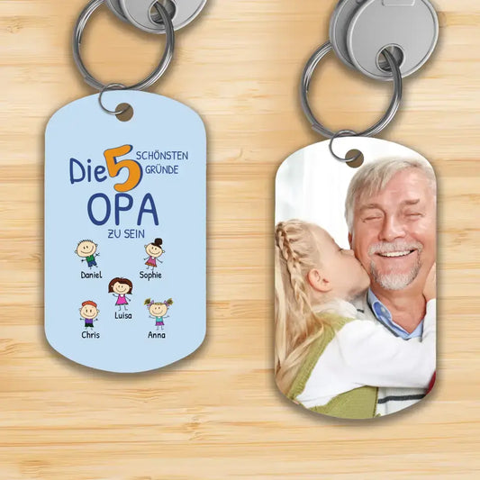 Family Love Grandpa- Personalized Keychain