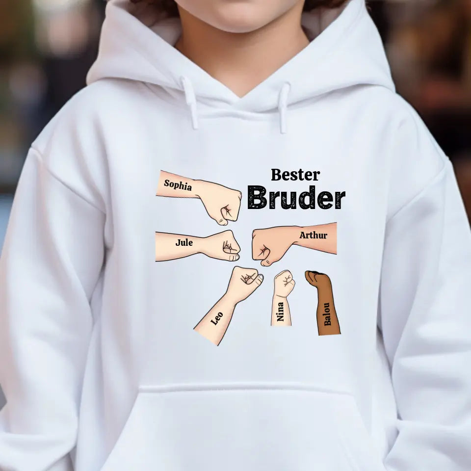 Best Brother Fist Check - Personalized Kids Hoodie