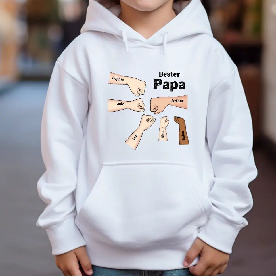 Bester Papa Faustcheck - Personalisierter Kinder Hoodie