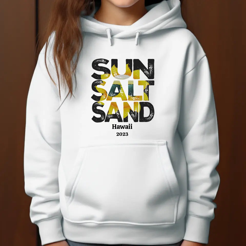 Sun Salt Sand - Personalisierter Kinder Hoodie