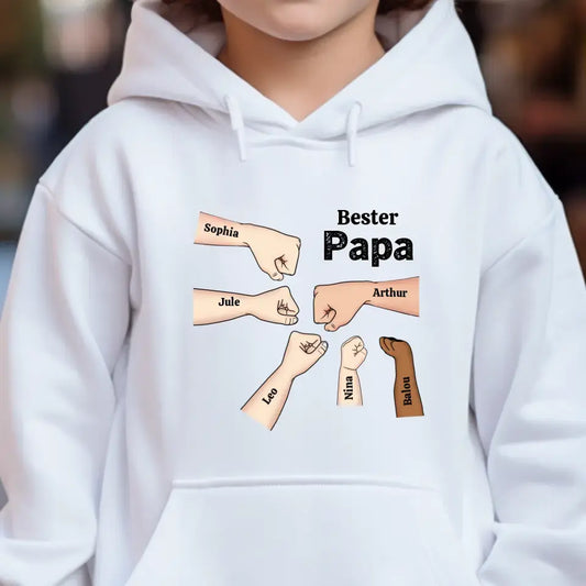 Bester Papa Faustcheck - Personalisierter Kinder Hoodie
