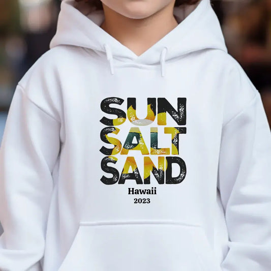 Sun Salt Sand - Sweat à capuche personnalisé pour enfants