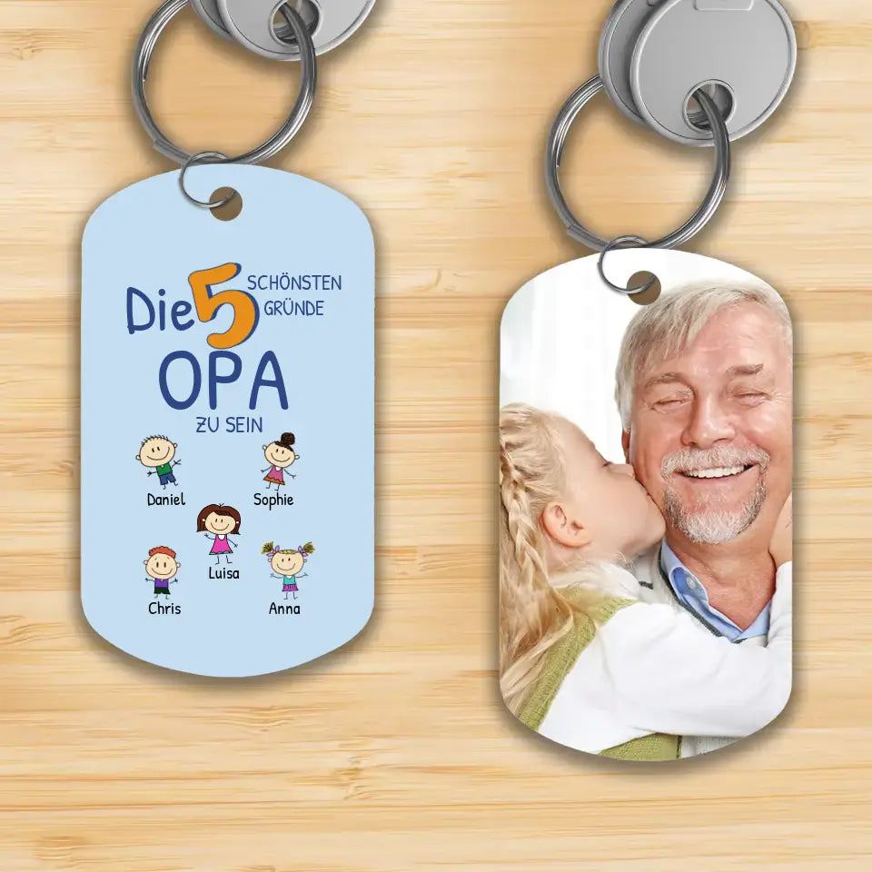 Familienliebe Opa- Personalisierte Schlüsselanhänger – PrintyPaint
