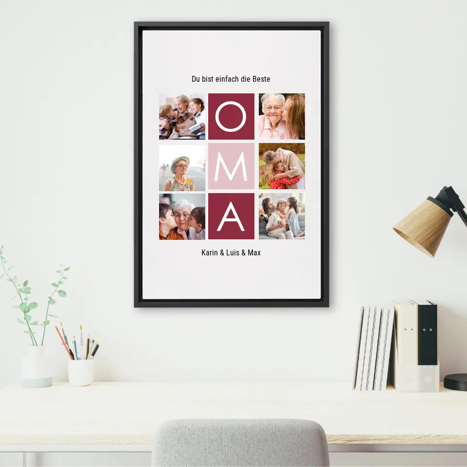 Wandbild Oma - Personalisierte Leinwand