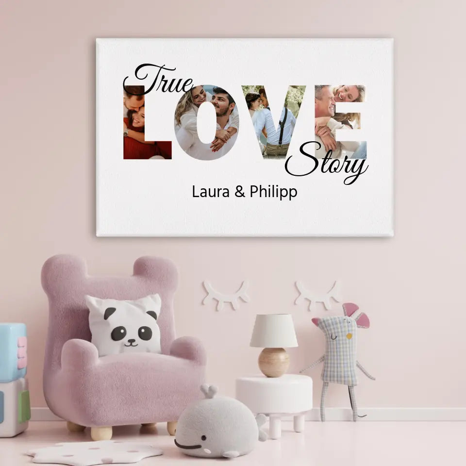 Wandbild Love Story - Personalisierte Leinwand