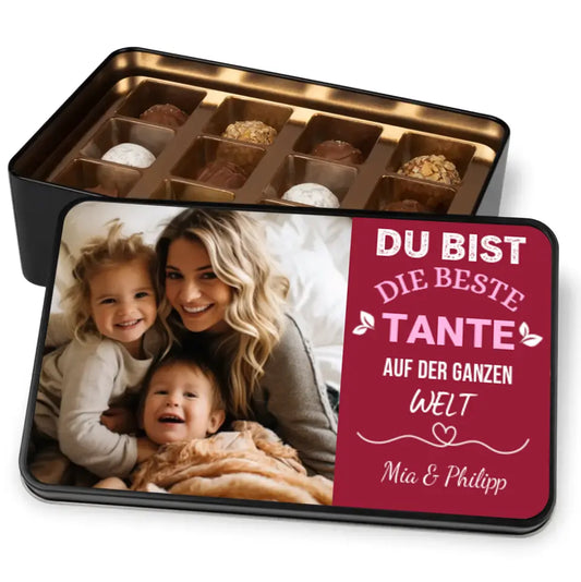 Coffret chocolats avec photo tante - Coffret chocolats personnalisé