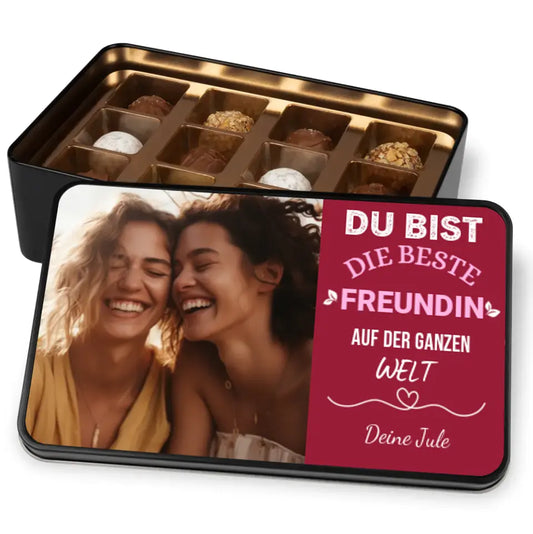 Boîte de chocolats avec photo de la meilleure amie - Boîte de chocolats personnalisée