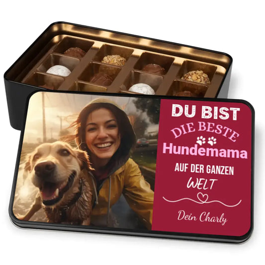 Coffret chocolats avec photo de maman chien - Coffret chocolats personnalisé