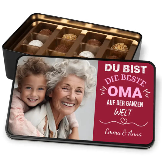 Coffret chocolats avec photo Grand-mère - Coffret chocolats personnalisé