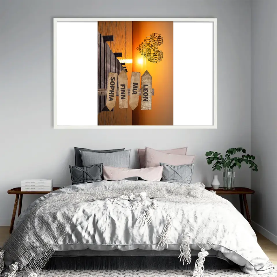 Wegweiser "Sonnenuntergang" - Personalisiertes Poster