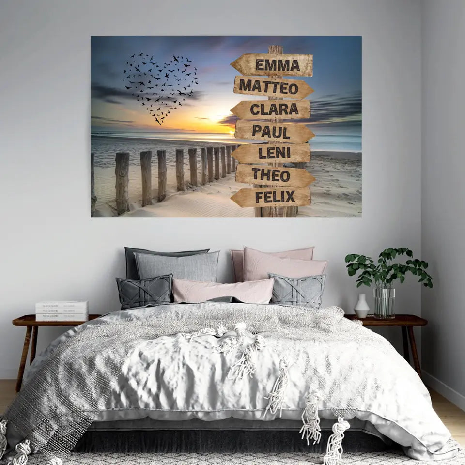 Wegweiser "Strand" - Personalisiertes Poster