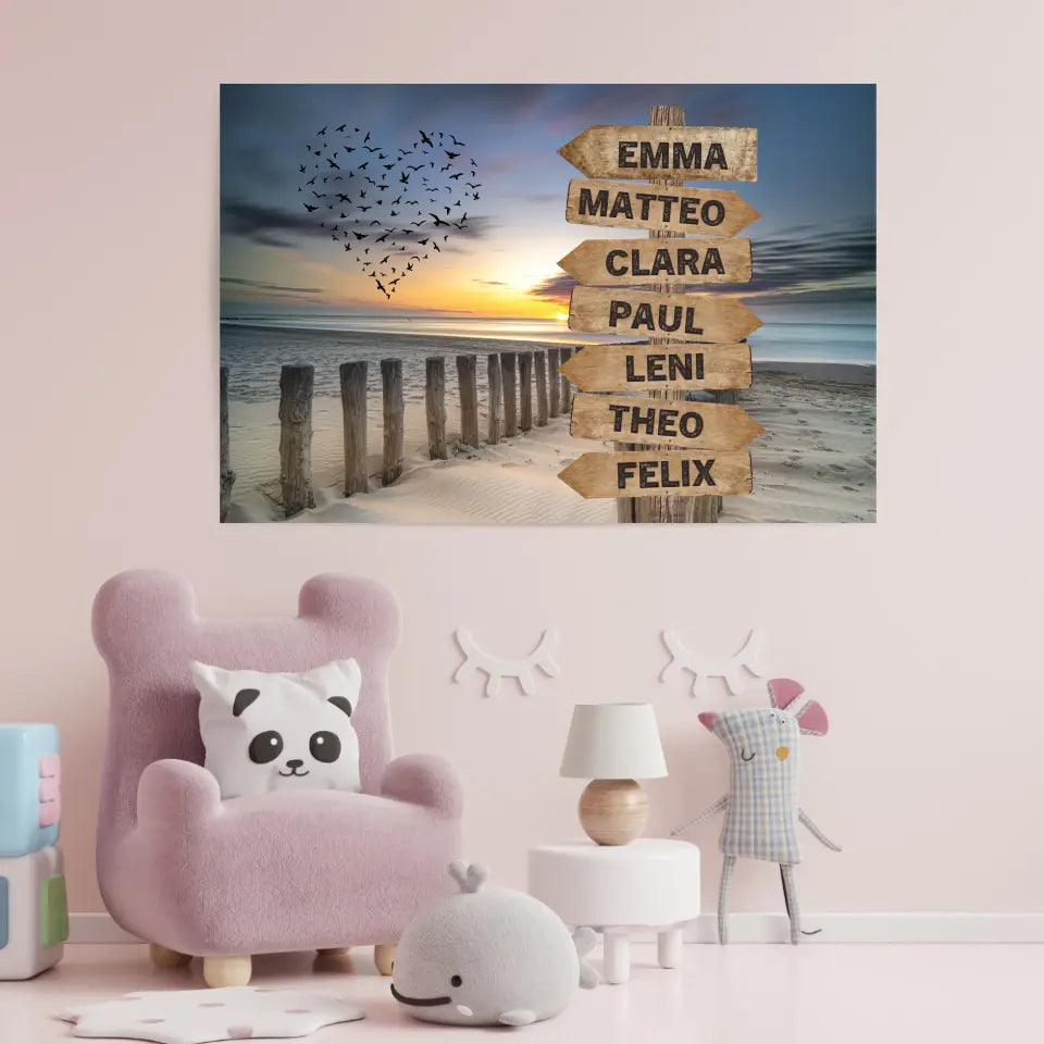 Wegweiser "Strand" - Personalisiertes Poster