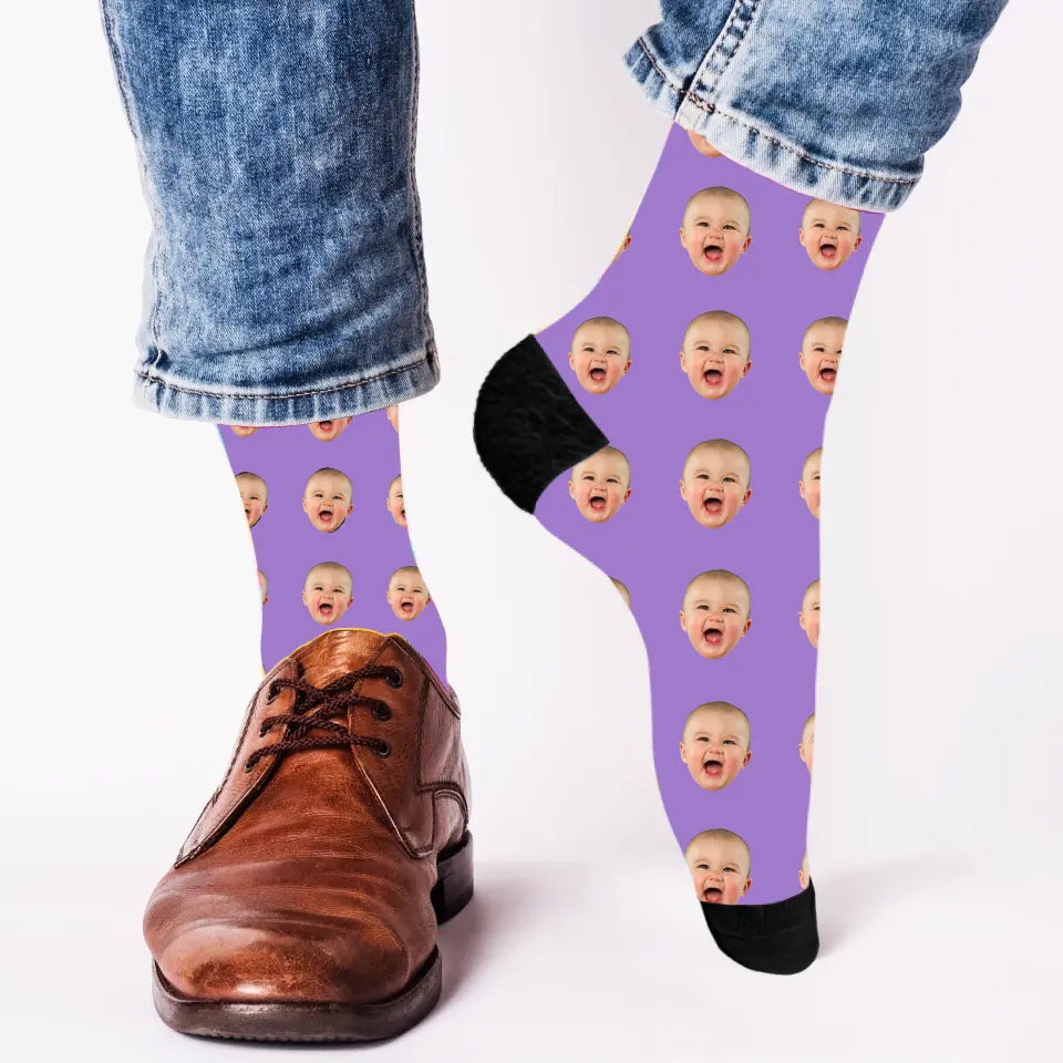 Dein Gesicht auf Socken Baby - Personalisierte Socken