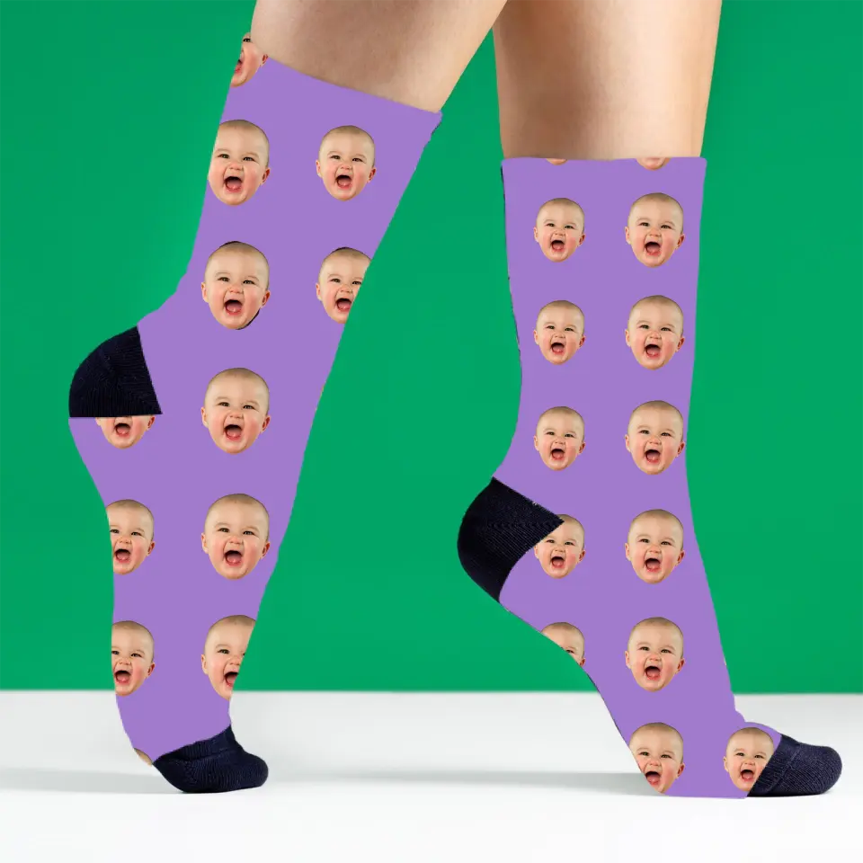 Dein Gesicht auf Socken Baby - Personalisierte Socken