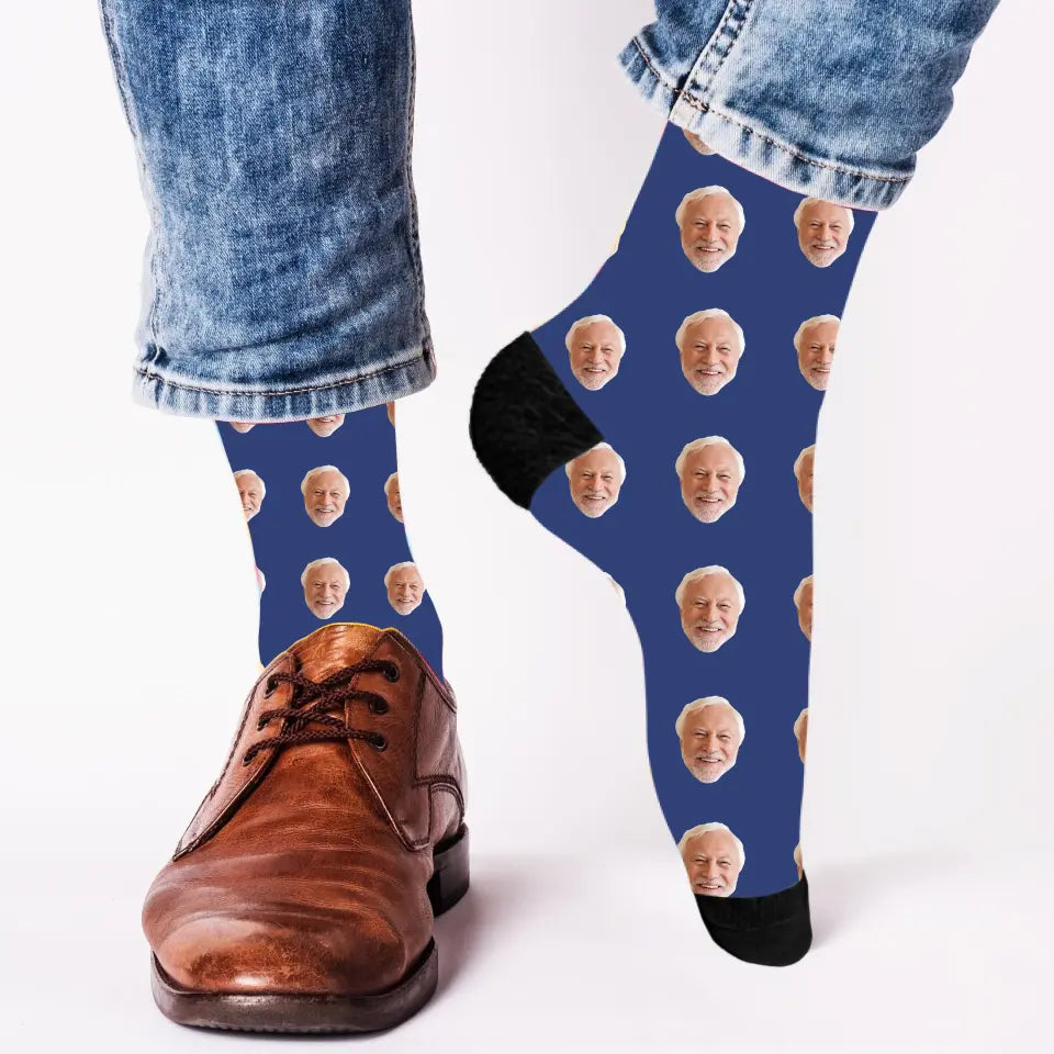 Dein Gesicht auf Socken Opa - Personalisierte Socken