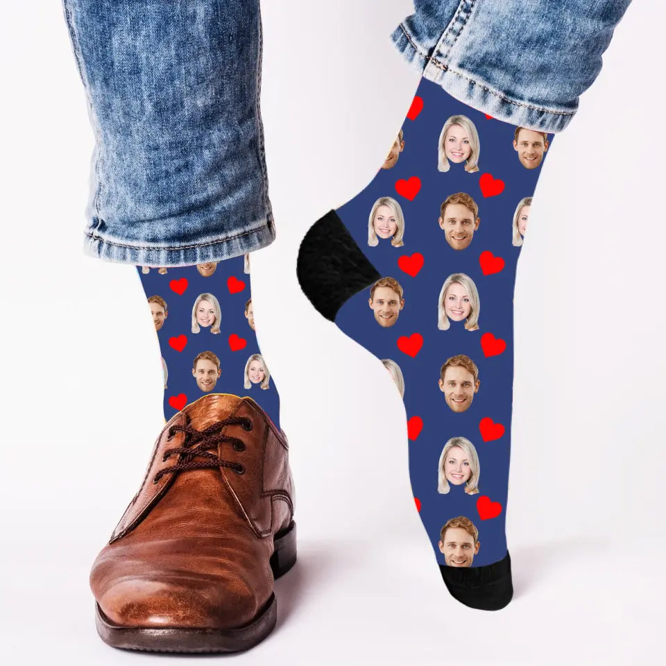 Dein Gesicht auf Socken Love Edition - Personalisierte Socken