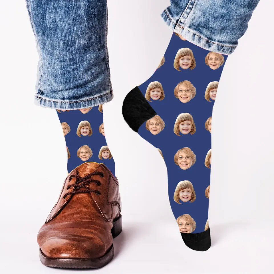 Dein Gesicht auf Socken "Beste Oma" - Personalisierte Socken