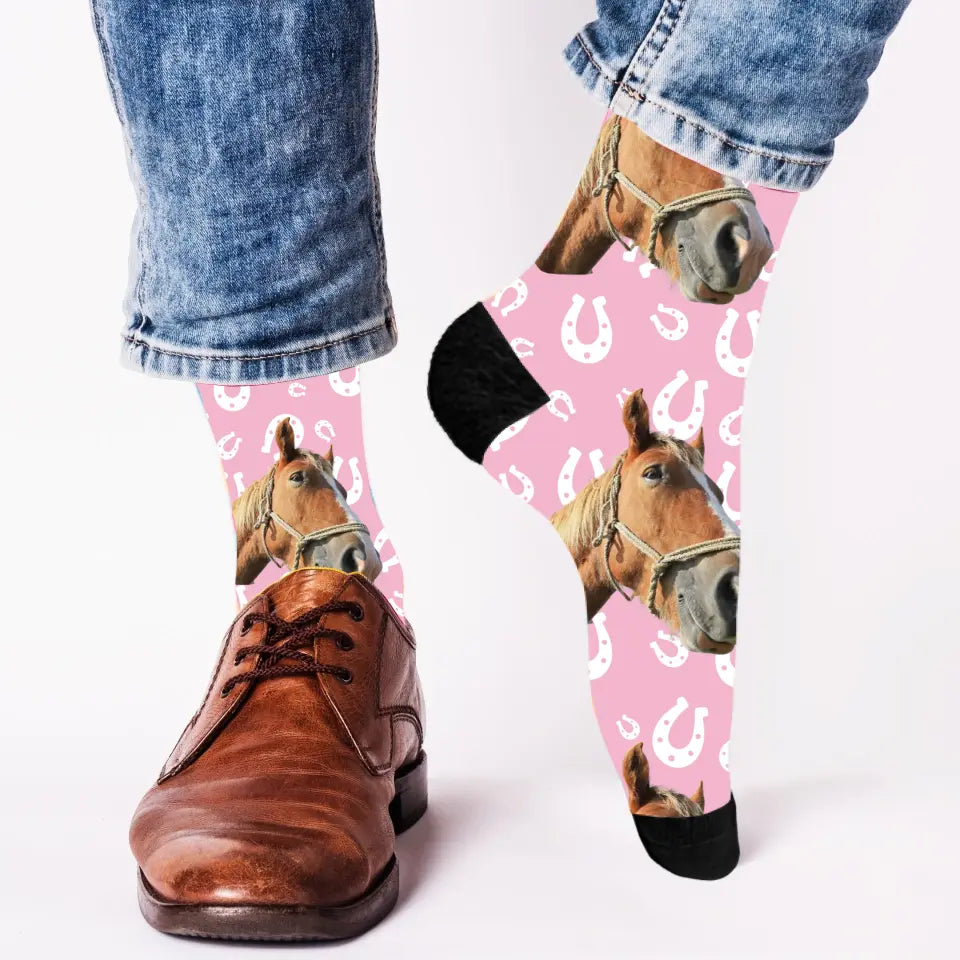 Dein Tier auf Socken "Pferdegesicht" - Personalisierte Socken