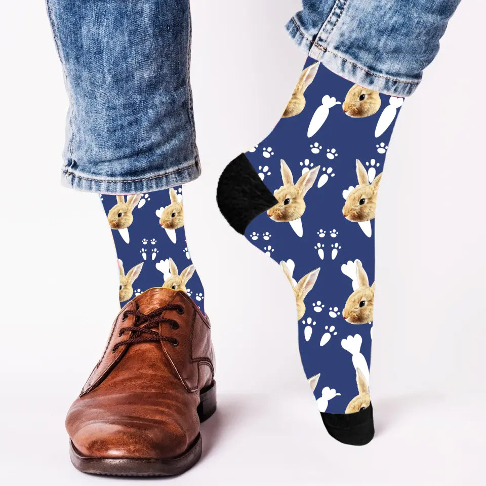 Gesicht Hase - Personalisierte Socken