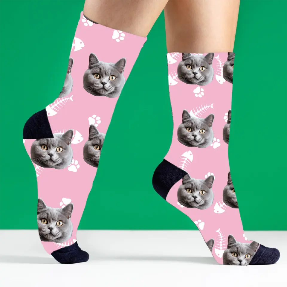 Gesicht Katze - Personalisierte Socken