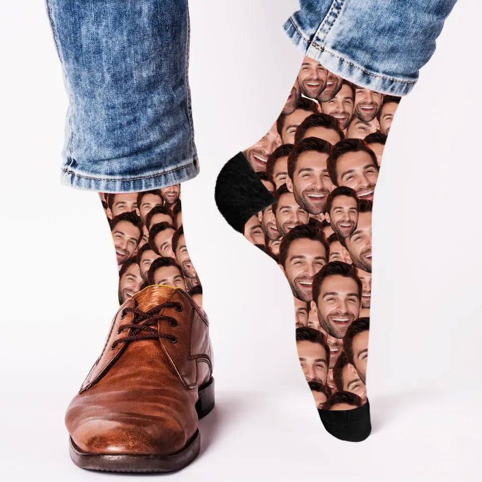 Dein Gesicht auf Socken Tsunami Edition - Personalisierte Socken