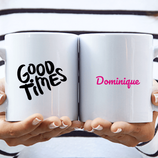 Name - Personalized Mug (Pink Lettering)