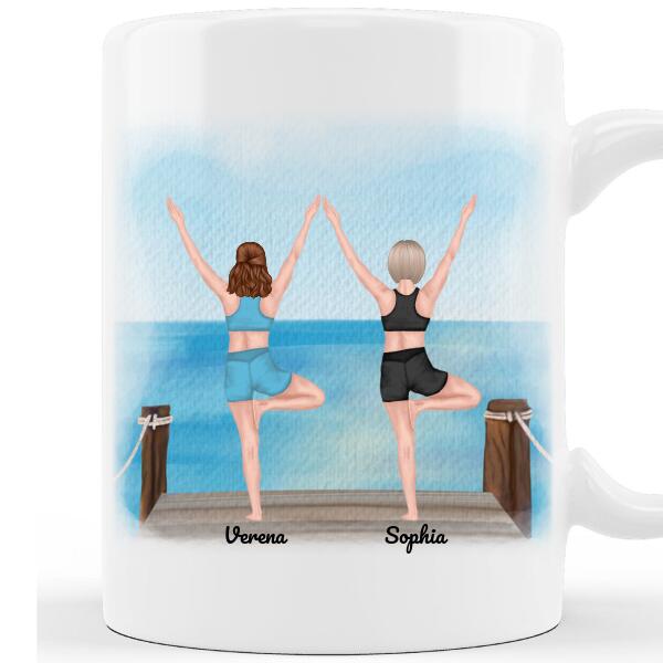 Personalisierte Yoga Tasse Freundinnen (1-3 Frauen)