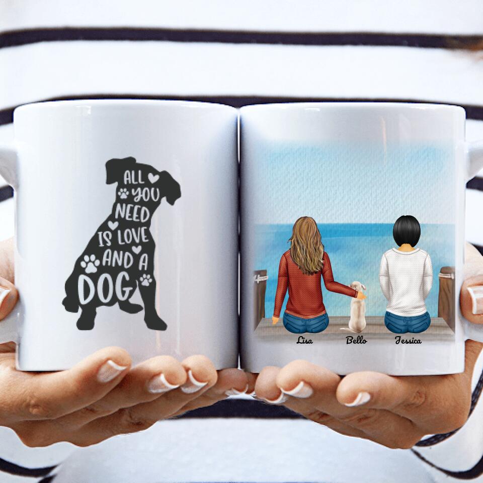 2 Women with Dog - Personalized Mug